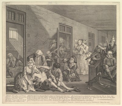 A Rakes Progress, płyta 8, 25 czerwca 1735. autorstwa William Hogarth