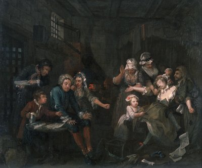 Progress VII: Grabież w więzieniu, 1733 autorstwa William Hogarth