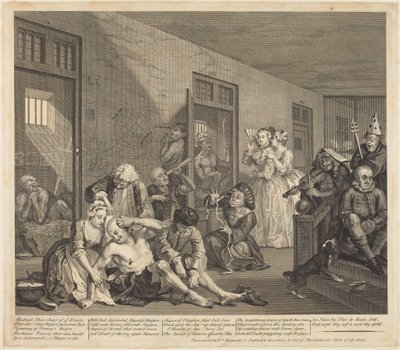 Kariera rozpustnika: plansza 8 autorstwa William Hogarth