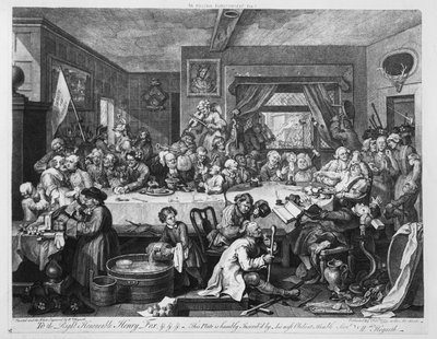 Rozrywka wyborcza, 1755 autorstwa William Hogarth
