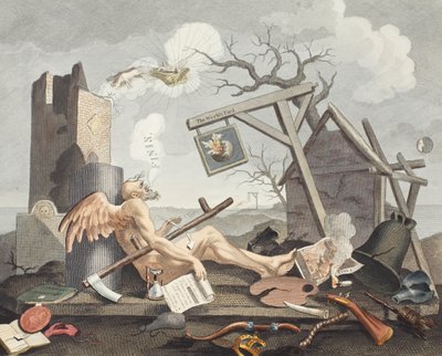 Bathos, Manner of Sinking, w Sublime Paintings wpisanym do Dealers in Dark Pictures, ilustracja z „Hogarth Restored: The Whole Works of the sławny William Hogarth”, ponownie grawerowana przez Thomasa autorstwa William Hogarth