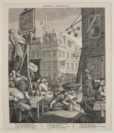Ulica Piwa autorstwa William Hogarth