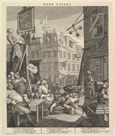 Ulica Piwna, 4 lutego 1751 r. autorstwa William Hogarth
