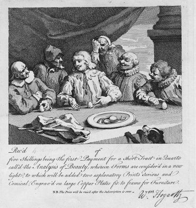 Kolumb rozbijający jajko, 1752 autorstwa William Hogarth