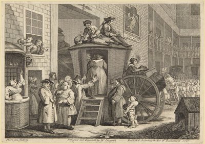 Dziedziniec wiejskiej gospody autorstwa William Hogarth
