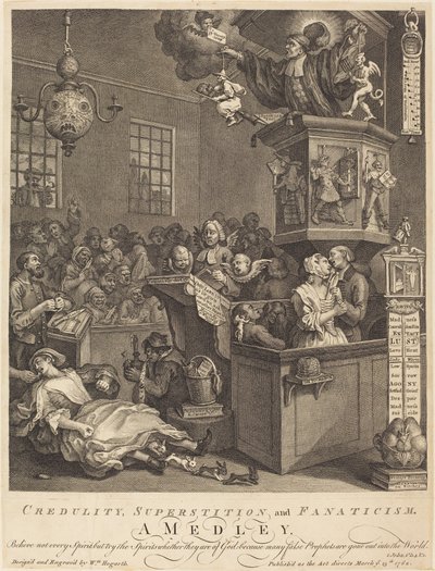 Łatwowierność, przesądy i fanatyzm autorstwa William Hogarth
