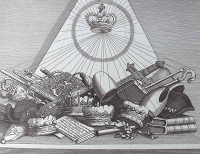 Korona, mitry, buławy itp autorstwa William Hogarth