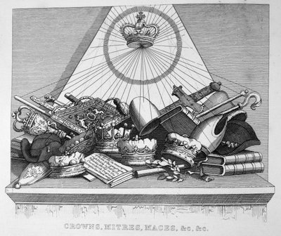Korony, mitry, buławy itp. itd., 1754 autorstwa William Hogarth