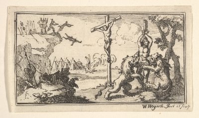 Ukrzyżowanie itp. John Bóbr, Rzymskie kary wojskowe, 1725, po 1725. autorstwa William Hogarth