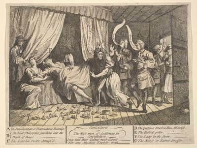 Cunicularii, czyli Mędrcy Godlimona w konsultacji, grudzień 1726. autorstwa William Hogarth