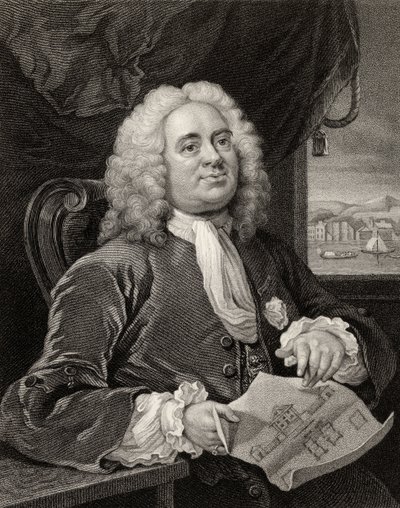 Daniel Lock, grawerowany przez Benjamina Holla (1808-84) z „Dzieła Williama Hogartha”, wydanego w 1833 r. autorstwa William Hogarth