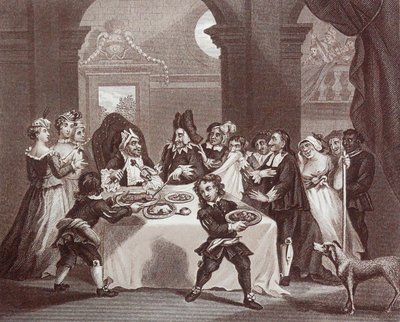 Rycina zatytułowana „Sancho głodny przez swojego lekarza” autorstwa Williama Hogartha autorstwa William Hogarth