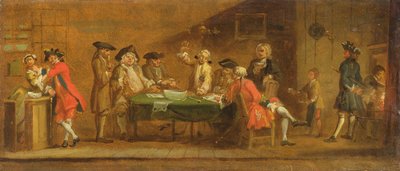 Postacie w tawernie lub kawiarni, lata 1720 autorstwa William Hogarth