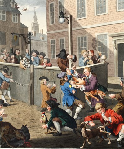 Pierwszy etap okrucieństwa, ilustracja z „Hogarth Restored: The Whole Works of the słynny William Hogarth, ponownie wygrawerowany przez Thomasa Cooka”, wyd. 1812 (rycina ręcznie kolorowana) autorstwa William Hogarth