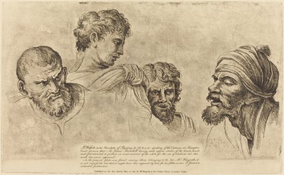 Cztery głowy z karykatur Raphaela w Hampton Court autorstwa William Hogarth