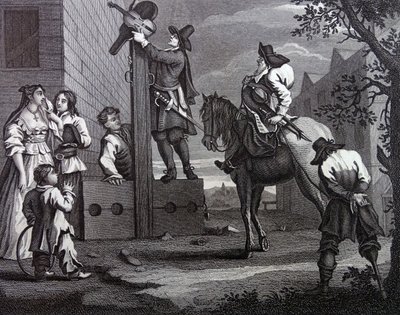 Fronton do „Hudibras” Samuela Butlera autorstwa William Hogarth