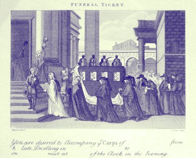 Bilet pogrzebowy Williama Hogartha autorstwa William Hogarth