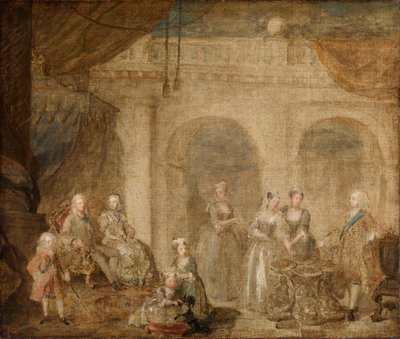 Jerzy II, król Anglii, i jego rodzina autorstwa William Hogarth