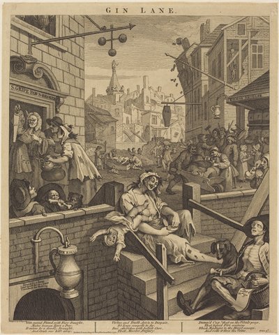 Ulica ginu autorstwa William Hogarth
