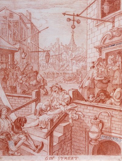 Gin-Straße autorstwa William Hogarth