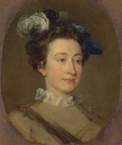 Dziewczyna w kapeluszu z pióropuszem, ca. 1740. autorstwa William Hogarth