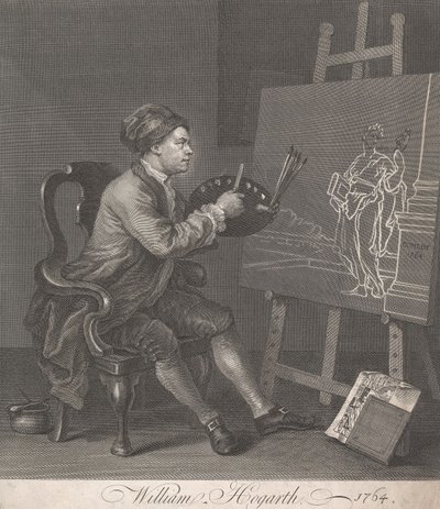 Hogarth malujący Muzę komedii autorstwa William Hogarth