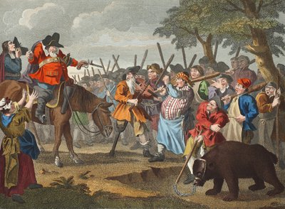 Pierwsza przygoda Hudibrasa z „Hudibrasa” Samuela Butlera autorstwa William Hogarth