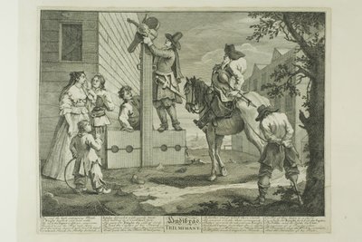 Hudibras Triumphant, płyta czwarta z Hudibras autorstwa William Hogarth