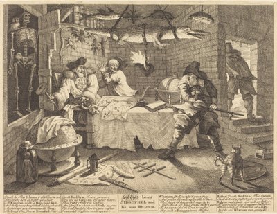 Hudibras pokonuje Sidrophela i jego człowieka Whacum autorstwa William Hogarth