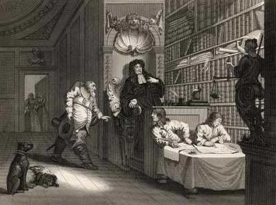 Hudibras z prawnikiem, z „Hudibras” Samuela Butlera (1612-80) rytego przez George