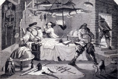 Hudribas atakuje astrologa Sidrophela i jego kamerdynera Whacuma. Grawer Williama Hogartha (1697-1764) do wiersza Samuela Butlera „Hubridas” (XVII w.). Około 1725 autorstwa William Hogarth