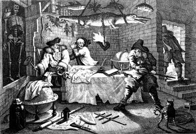 Ilustracja z wiersza Hudibras autorstwa Samuela Butlera, 1726. autorstwa William Hogarth