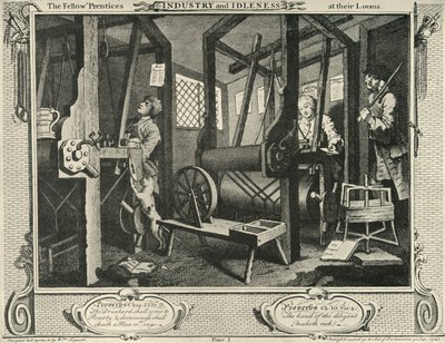 Wnętrze warsztatu tkackiego, 1747, 1925. autorstwa William Hogarth