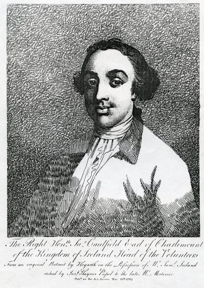 James Caulfield, 1. hrabia Charlemont, grawerowany przez Josepha Haynesa, 1782 autorstwa William Hogarth