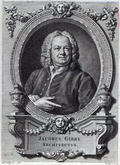 James Gibbs, rytowany przez Bernarda Barona, 1747 autorstwa William Hogarth