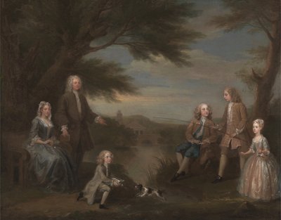 John i Elizabeth Jeffreys i ich dzieci, 1730. autorstwa William Hogarth