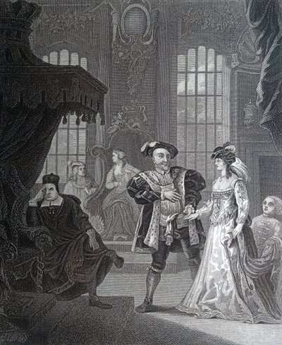 Król Henryk VIII i Anna Bullen autorstwa William Hogarth