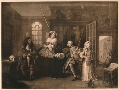 Małżeństwo A-la-Mode: 3. Inspekcja, c1743 autorstwa William Hogarth