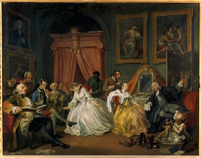 Małżeństwo A-la-Mode: 4. Toaleta ... (olej na płótnie) autorstwa William Hogarth