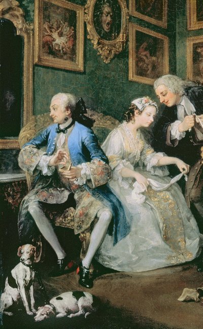 Małżeństwo a la Mode: I - Ugoda małżeńska, ok. 1743 olej na płótnie detal z 62692 autorstwa William Hogarth