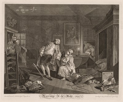 Małżeństwo à la Mode: Śmierć hrabiego autorstwa William Hogarth