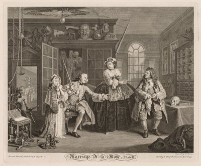 Małżeństwo à la Mode: Scena ze znachorem, 1745. autorstwa William Hogarth