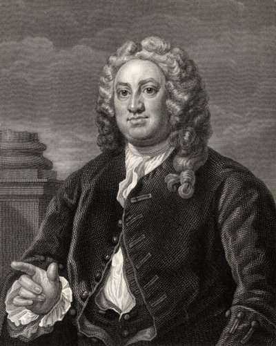 Martin Folkes, rytowany przez R. Harta, z "Dzieł Hogartha", opublikowanych w 1833 r. autorstwa William Hogarth