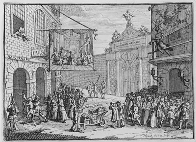 Maskarady i opery, Burlington Gate, 1724 autorstwa William Hogarth