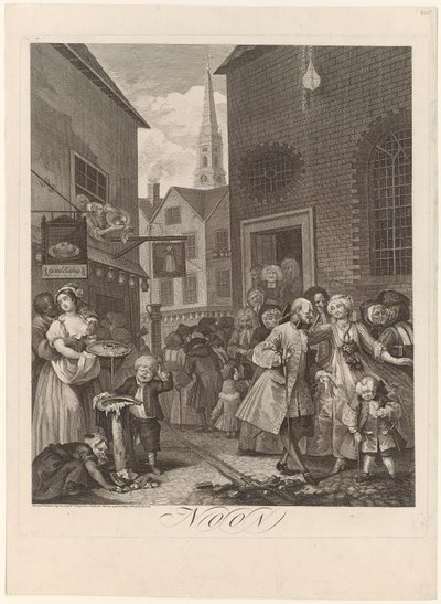 Południe, tablica 2 z serii „Cztery pory dnia” autorstwa William Hogarth