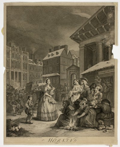 Rano, płyta pierwsza z „Cztery pory dnia” autorstwa William Hogarth