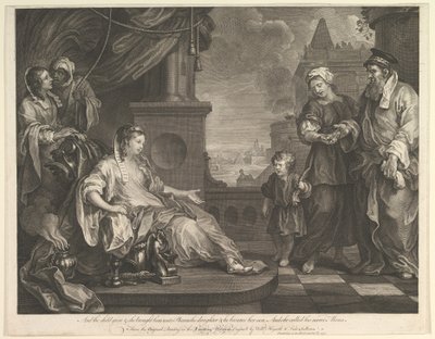 Mojżesz przyprowadzony do córki faraonów, 5 lutego 1752 r. autorstwa William Hogarth