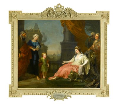 Mojżesz przyprowadzony przed córkę faraona, 1746 autorstwa William Hogarth