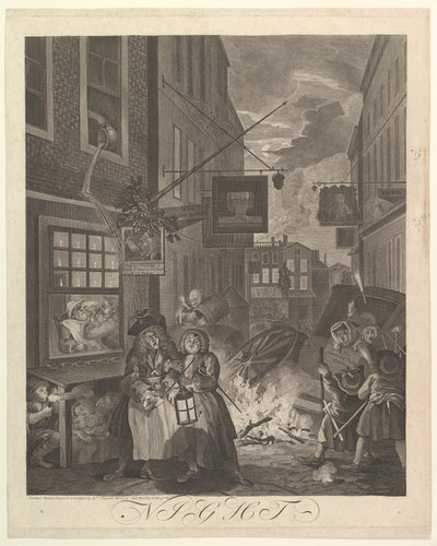 Noc cztery pory dnia, 25 marca 1738 r. autorstwa William Hogarth