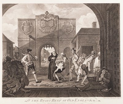 „O pieczeń wołowa starej Anglii”, 1749 autorstwa William Hogarth